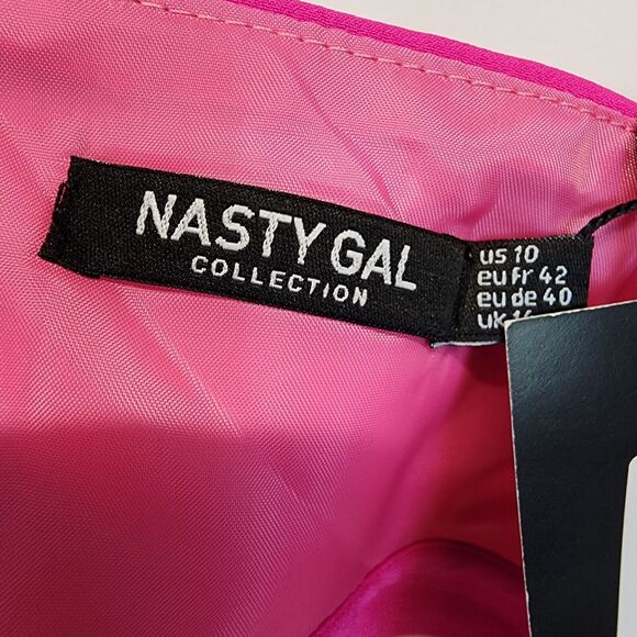 Nasty Gal Pink Tailored Bralette Size 10 V-neck Back Zip Adjustable Barbiecore - Picture 12 of 12